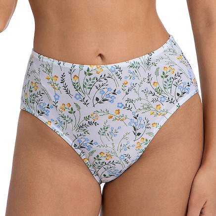 Minimise Tan Lines Tan Through Patterned Two Piece - Swimsuit for Women Wildflower Floral Print - Double Strap Halter Triangle Top High-Waist High Leg Ribbed Female Bikini Set Woman's Bathing Suit